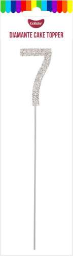 Diamante Small Silver Number - 7